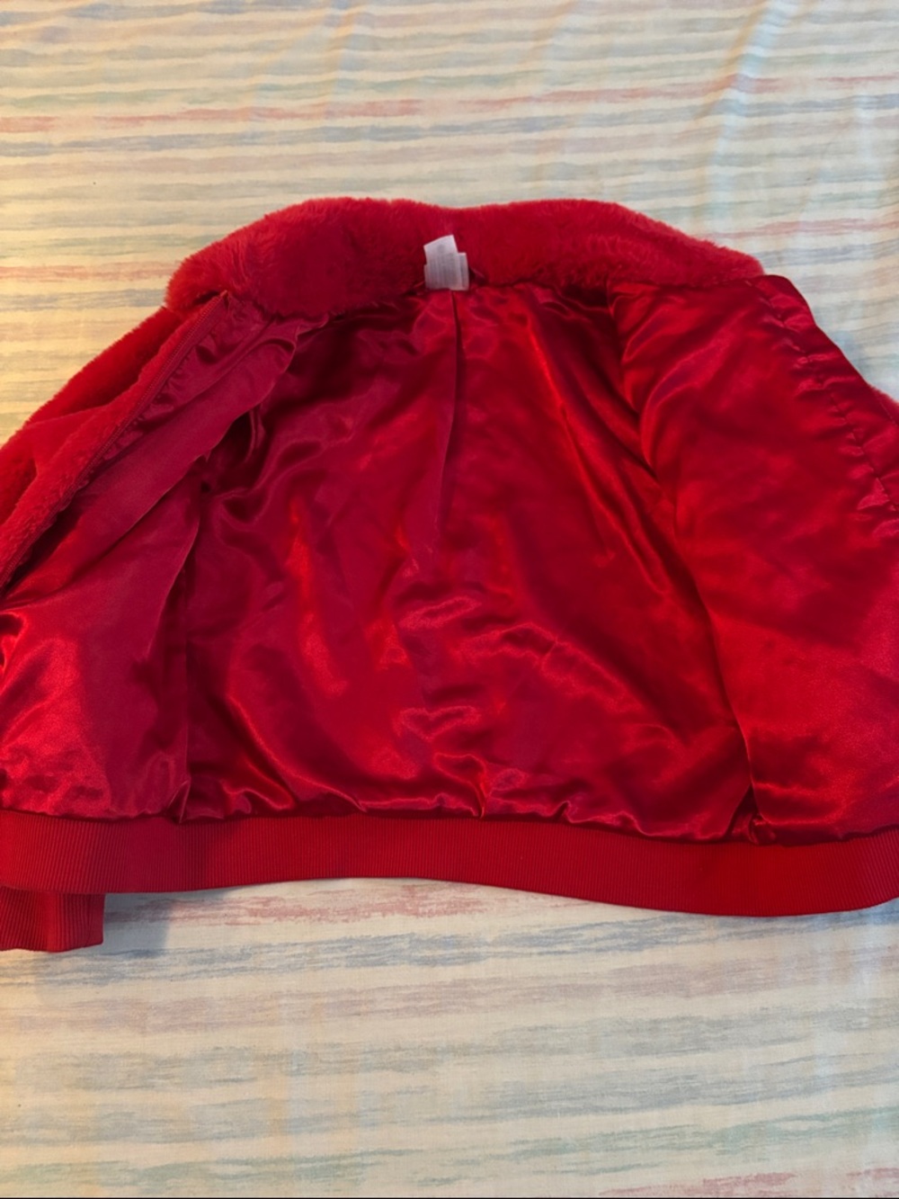 Hanna Anderson Faux Fur Jacket sz 8 - Picture 6 of 7